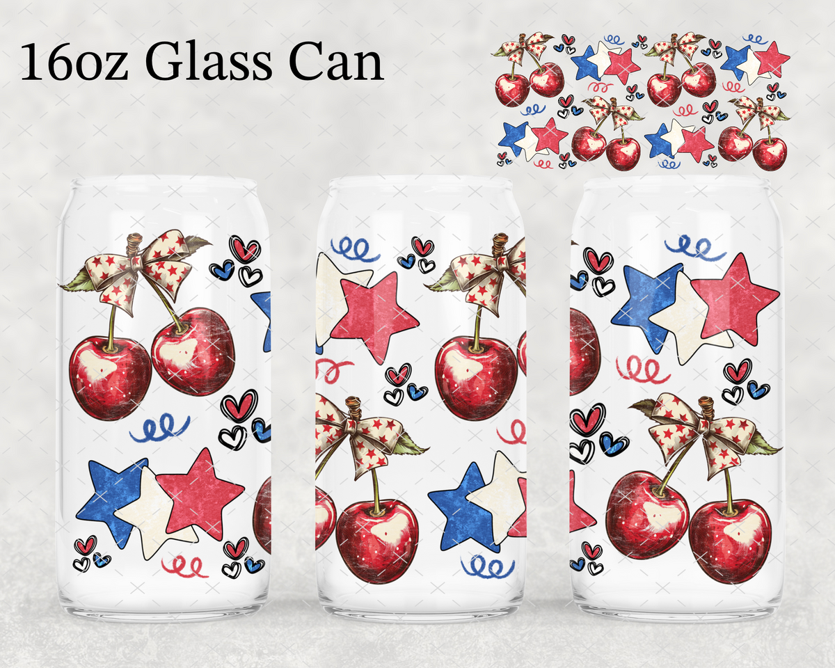 Red White Blue Cherries UV Cup Wrap