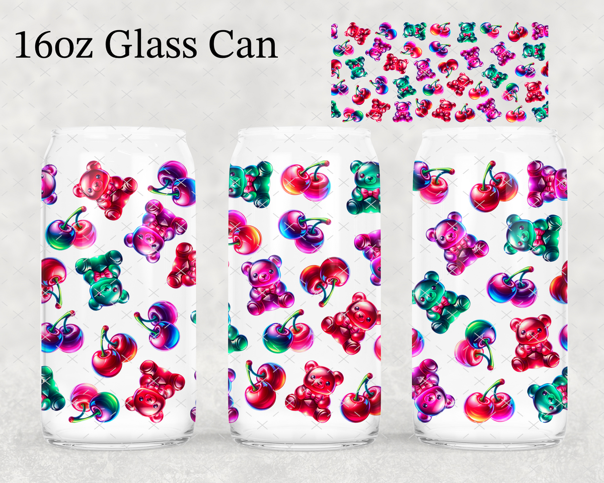 Glossy Gummy Bear Cherries UV Cup Wrap