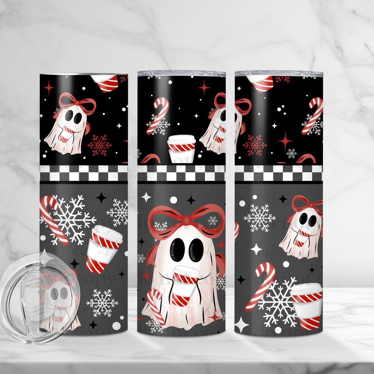 Christmas Ghostie 20oz Skinny Sublimation Tumbler
