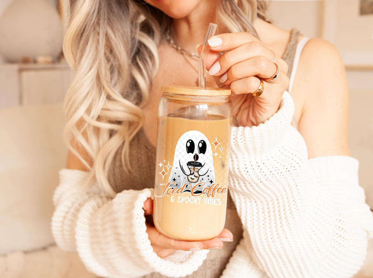 Iced Coffee & Spooky Vibes UV Decal