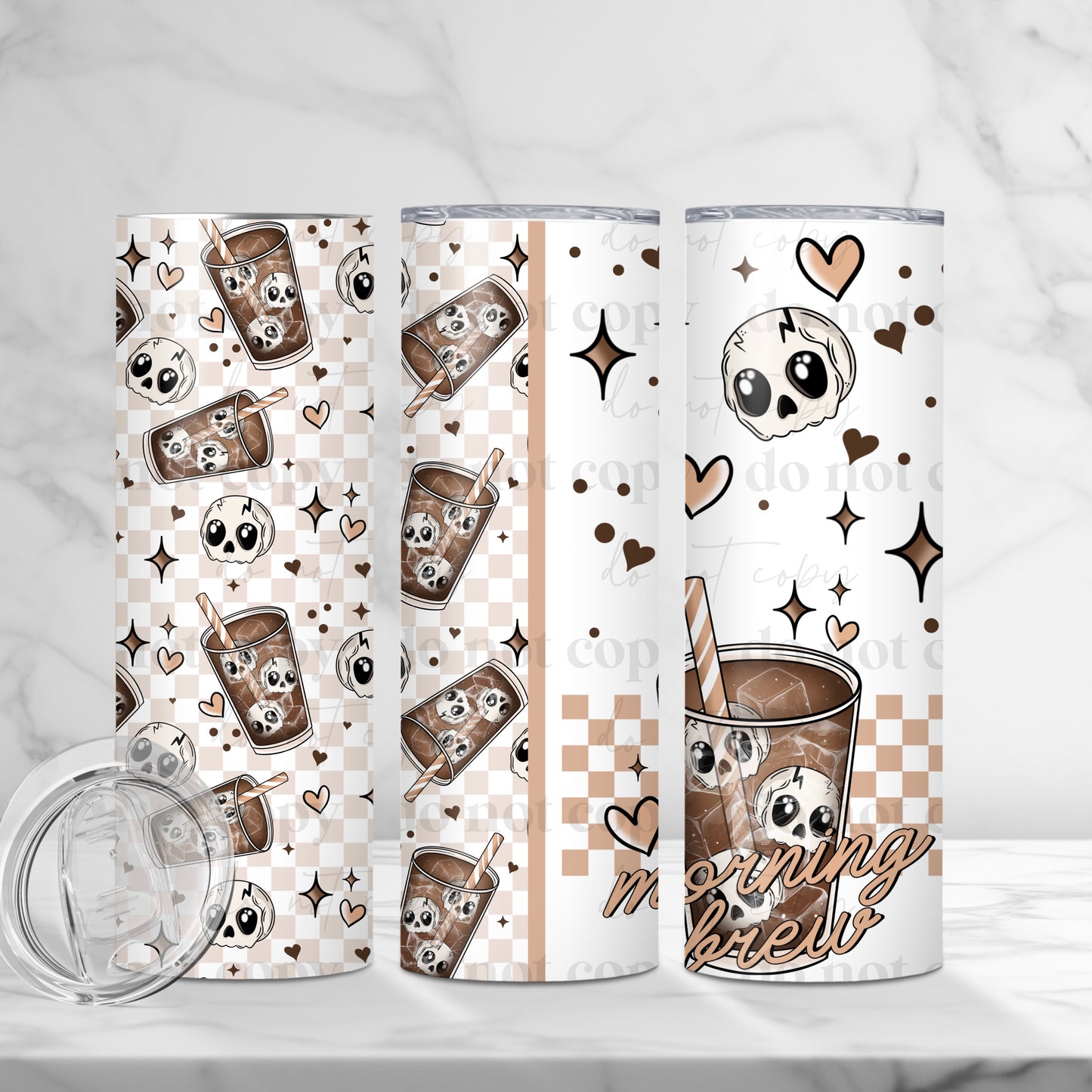 Brown Morning Brew Sublimation Tumbler Wrap