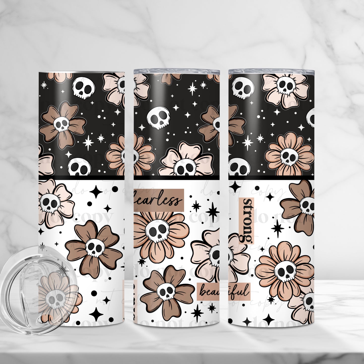 Positive Florals Black Sublimation Tumbler Wrap