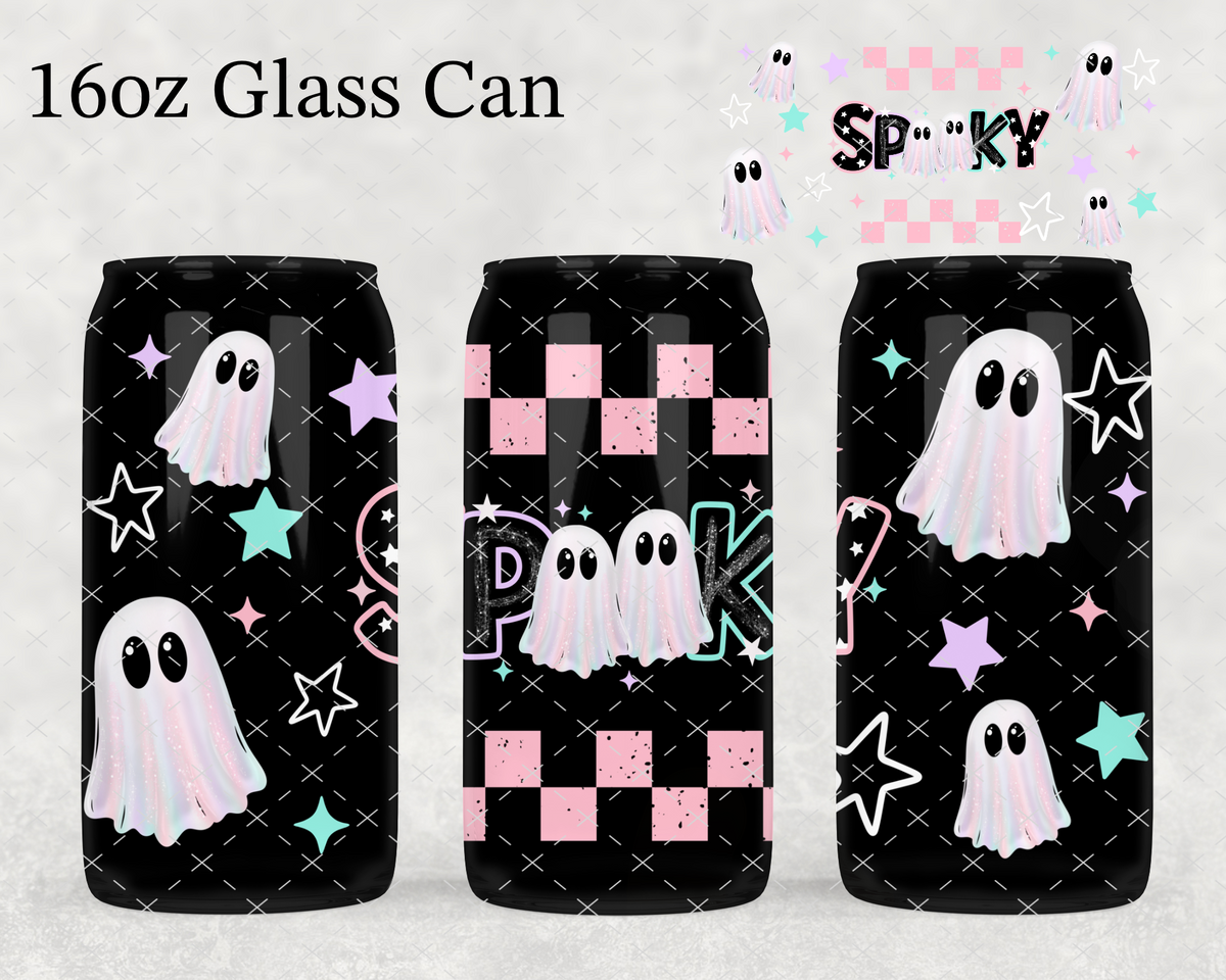 Pastel Checker Spooky UV Cup Wrap