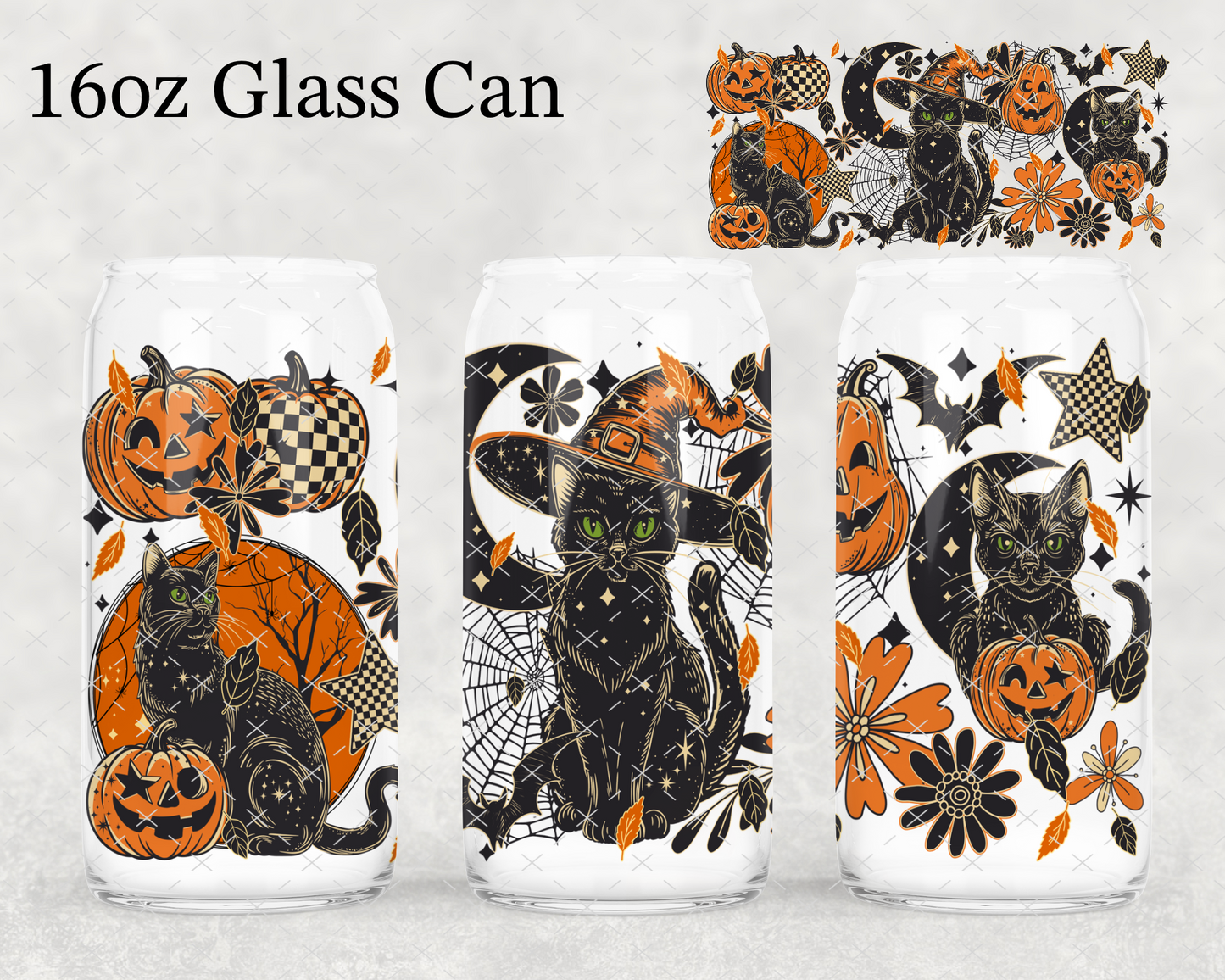 Vintage Black Cat UV Cup Wrap