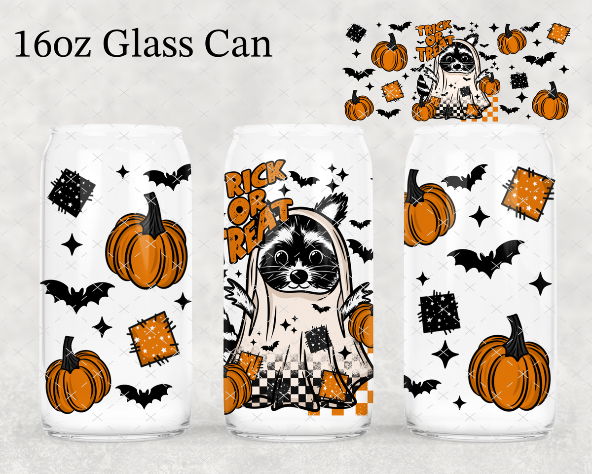 Trick Or Treat Raccoon UV Cup Wrap