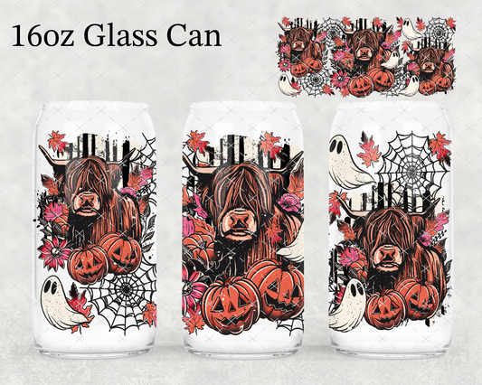 Spooky Highland Cow UV Cup Wrap