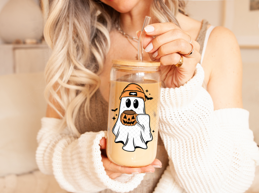 Pumpkin Beanie Ghostie UV Decal