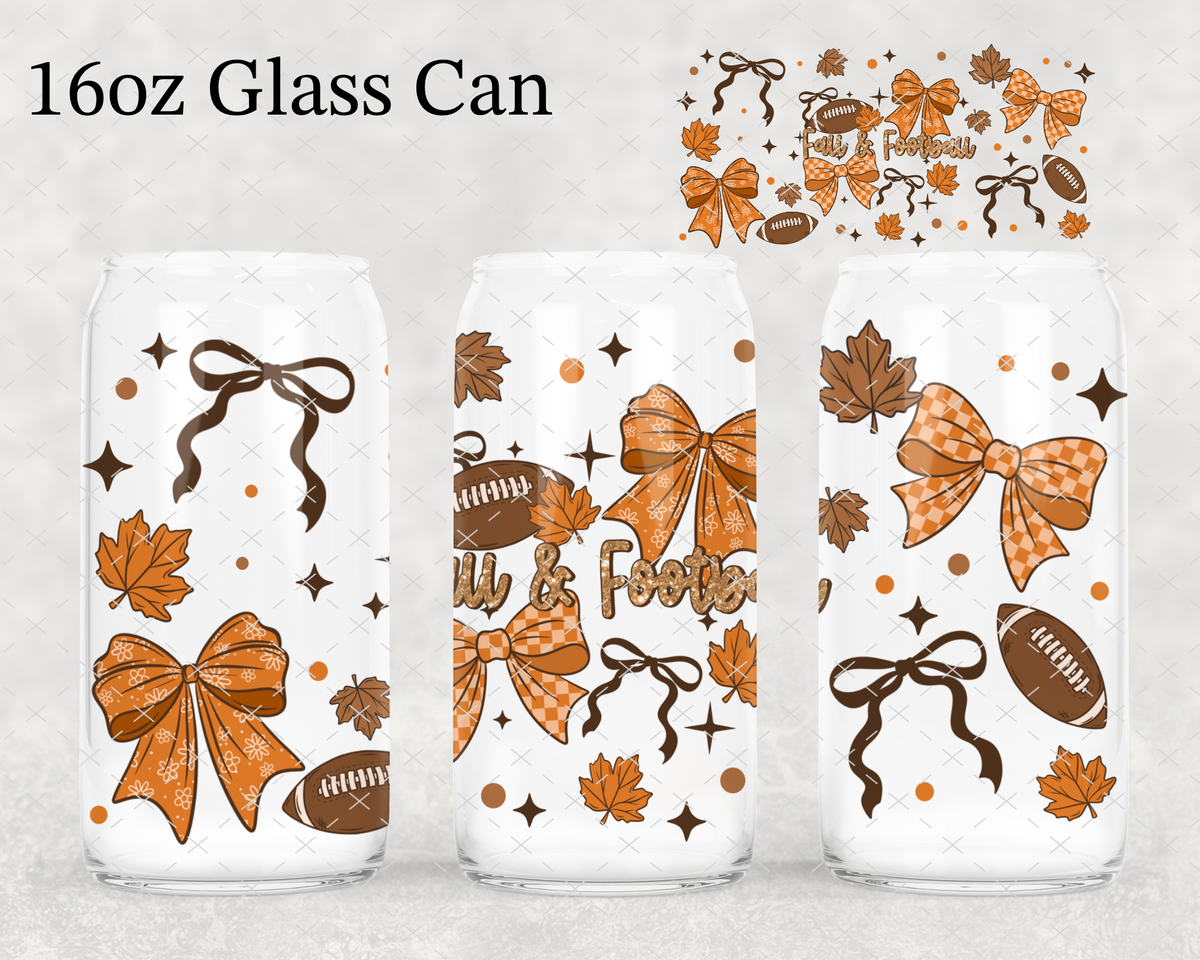 Fall & Football Bows UV Cup Wrap