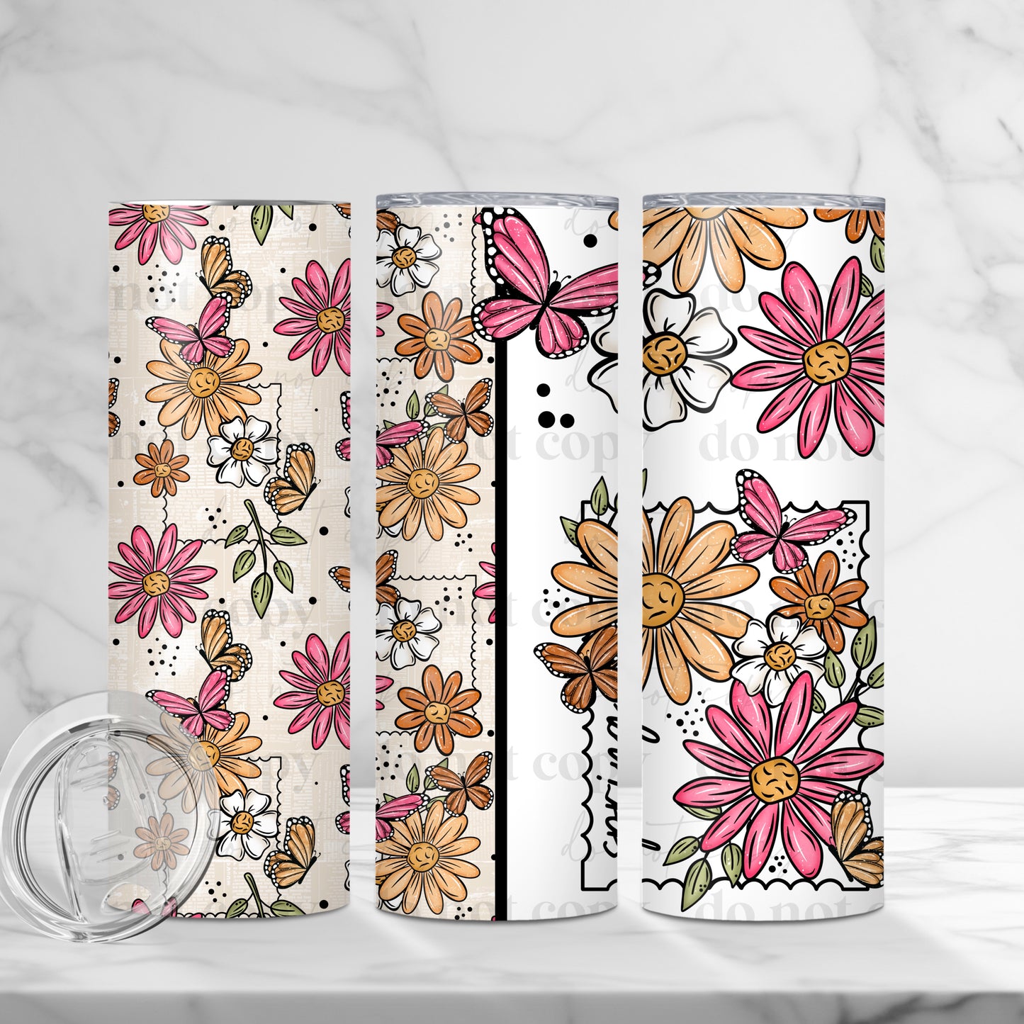 Spring Stamp Sublimation Tumbler Wrap