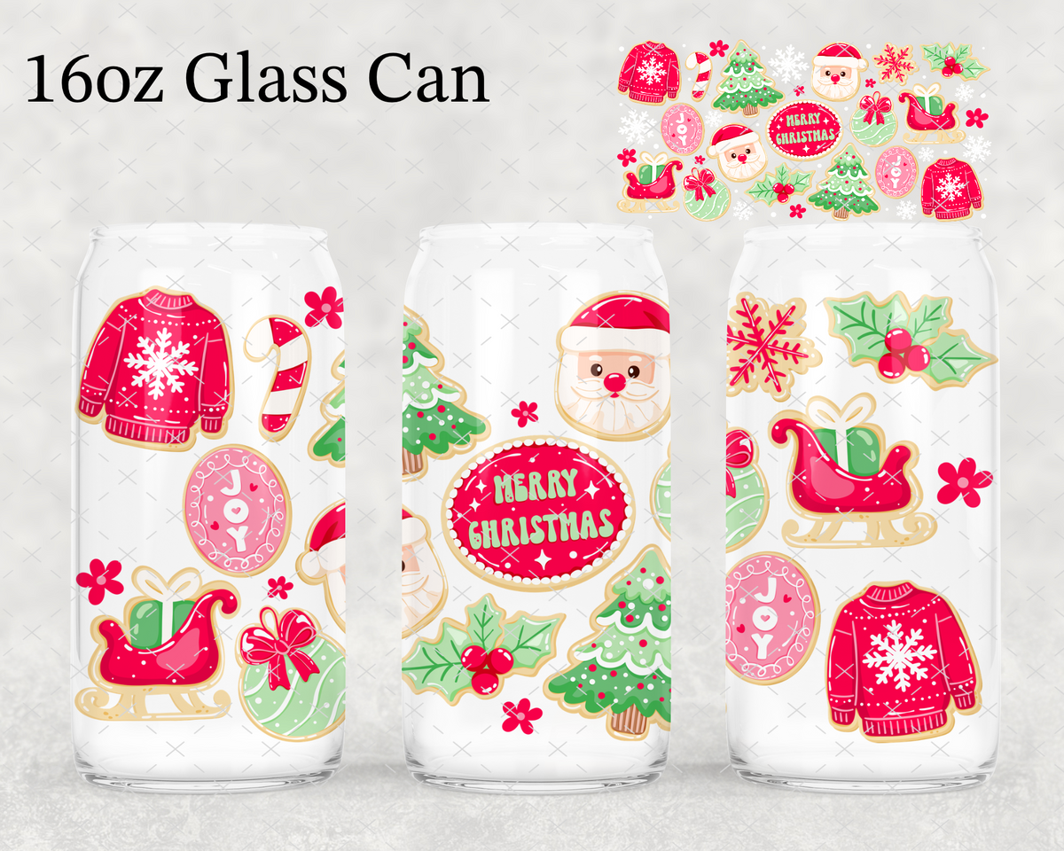 Red Merry Christmas Cookies UV Cup Wrap