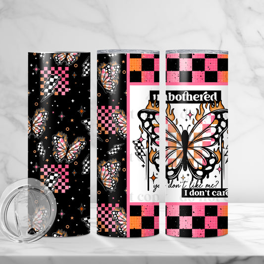 Unbothered Butterfly Sublimation Tumbler Wrap