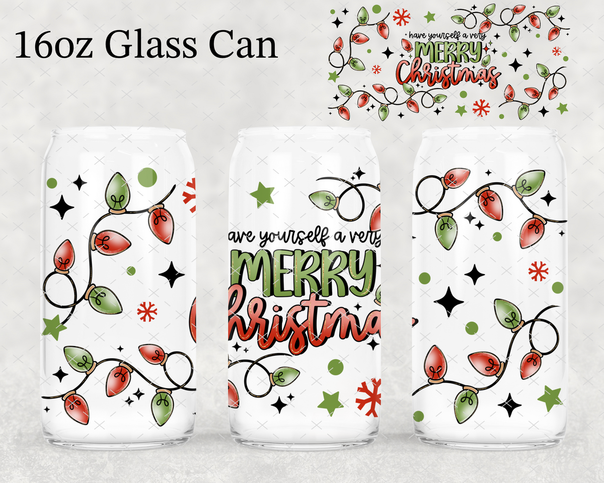 Verry Merry Christmas Lights UV Cup Wrap