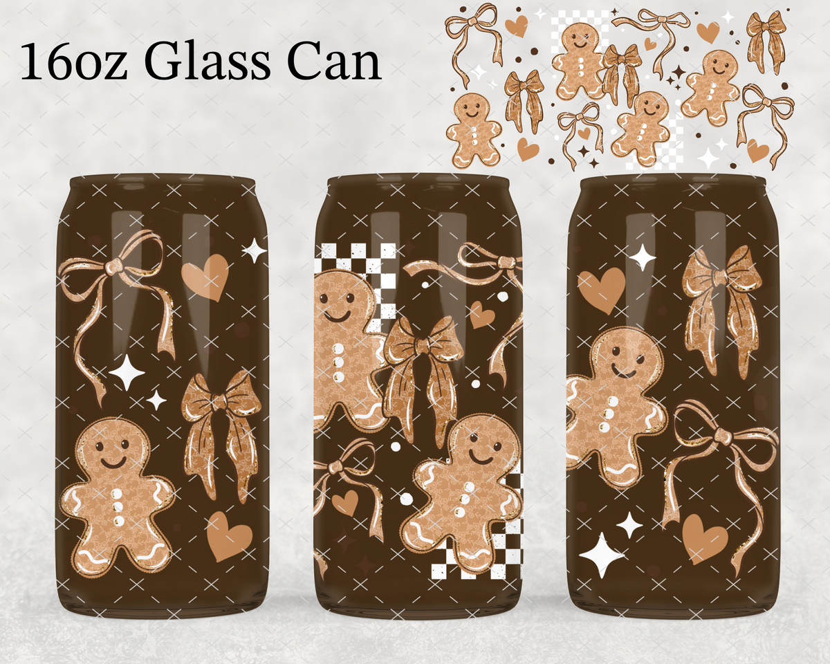 Gingerbread Checker Coquette UV Cup Wrap
