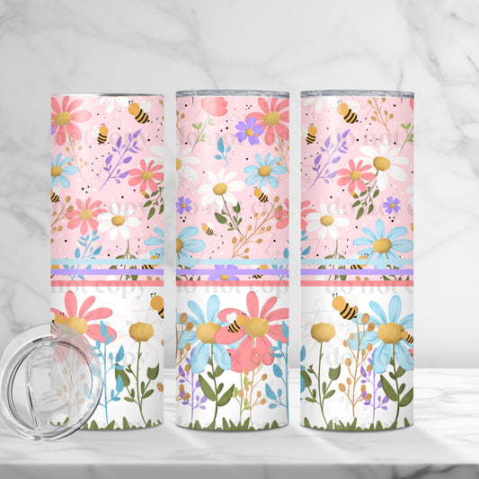 Spring Bees Sublimation Tumbler Wrap