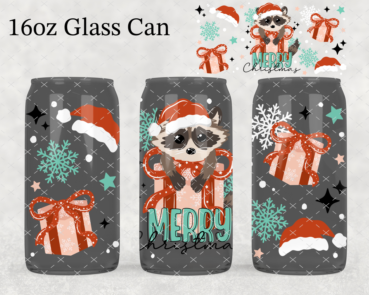 Raccoon Merry Christmas UV Cup Wrap