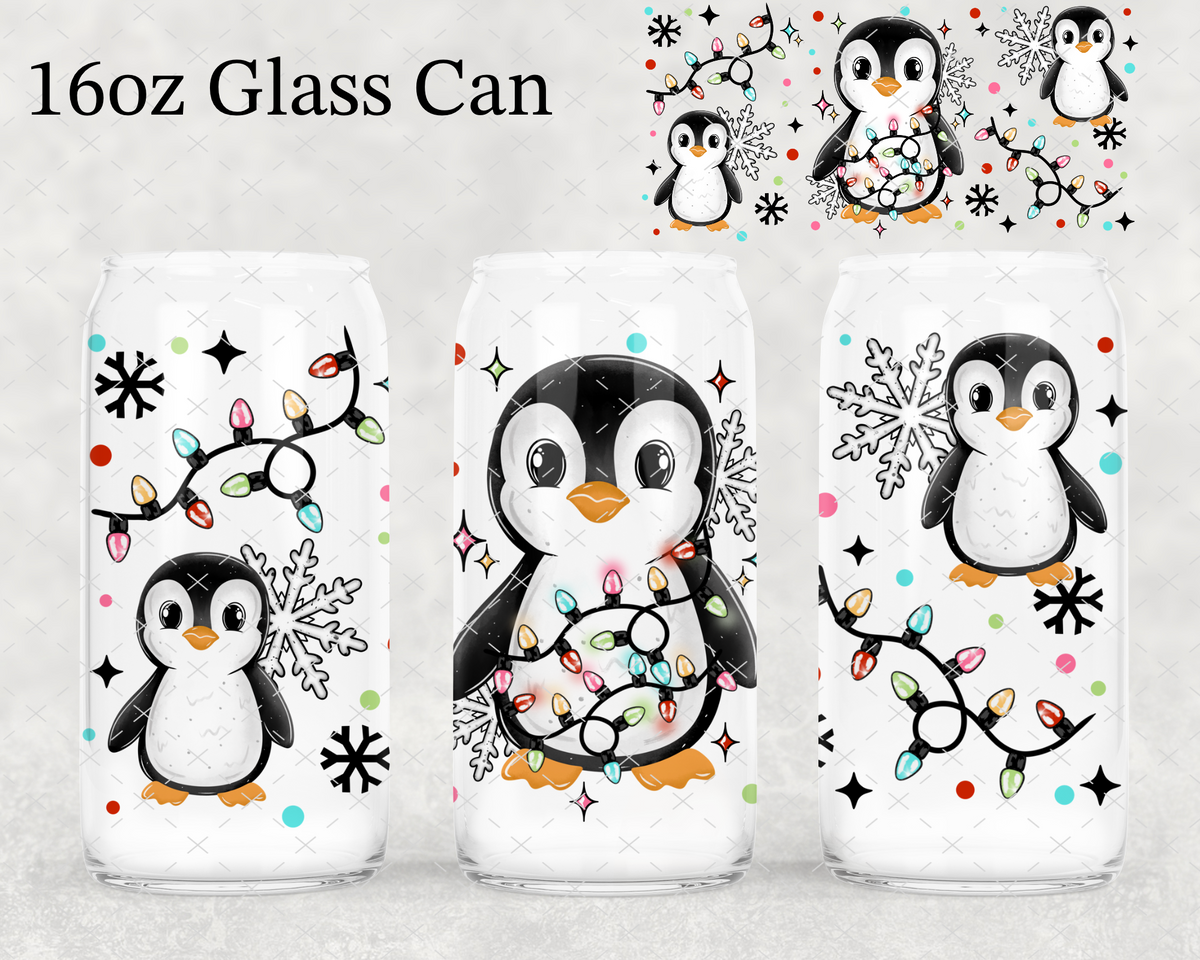 Penguin Christmas Lights UV Cup Wrap