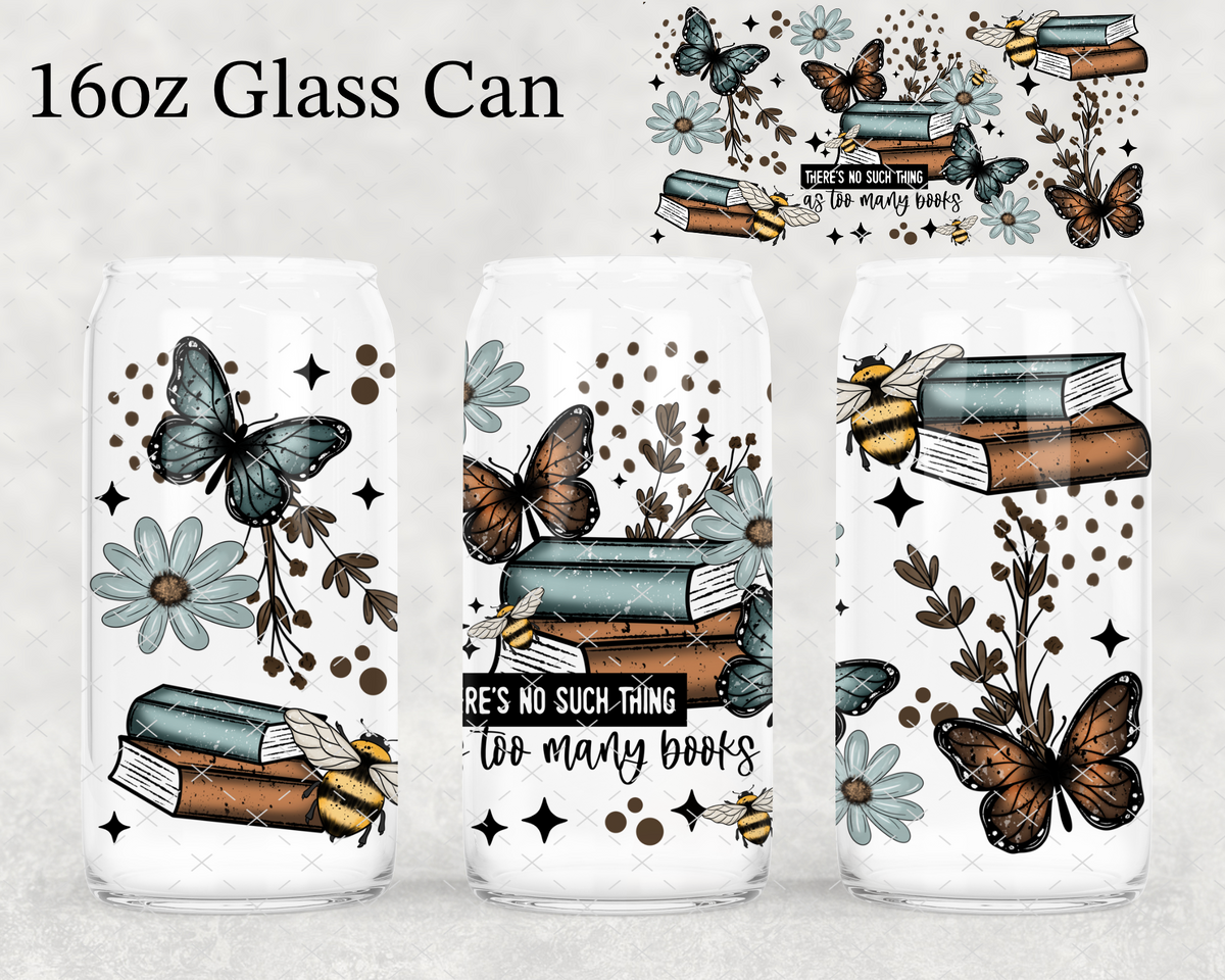 MTO Too Many Books BLUE UV Cup Wrap