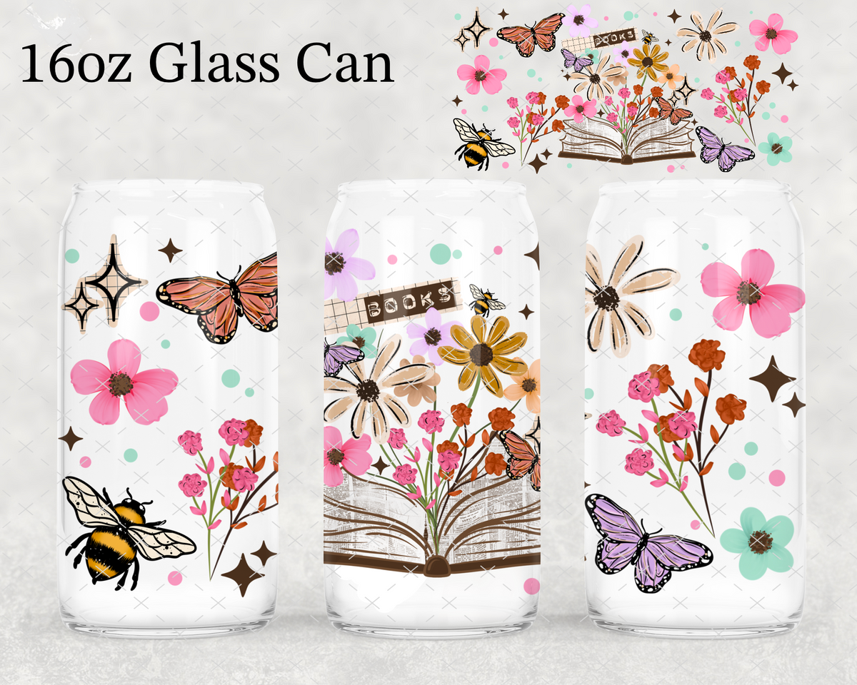 Books & Flowers UV Cup Wrap