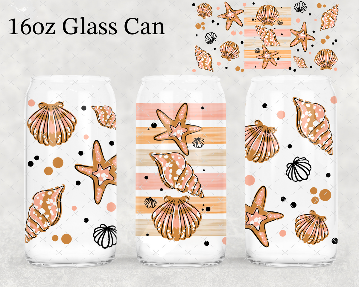 Pink/Brown Seashells UV Cup Wrap