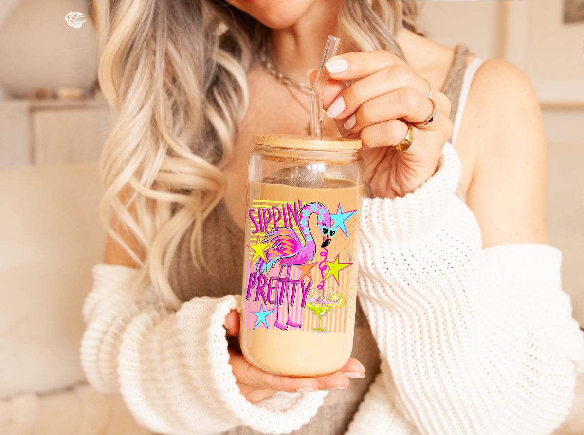 Sippin Pretty UV Decal