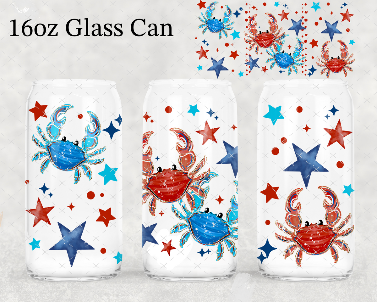 Patriotic Crabs UV Cup Wrap