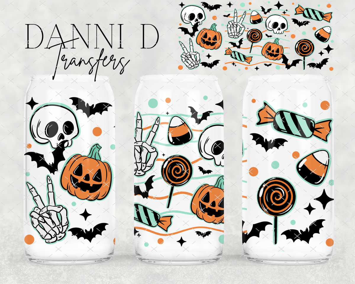Skellies & Halloween Candy UV Cup Wrap
