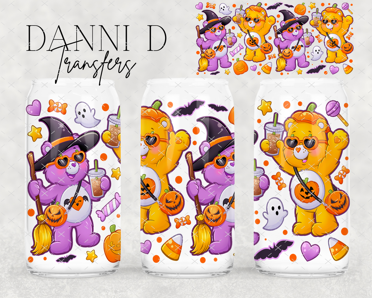 Spooky Caring Bears UV Cup Wrap