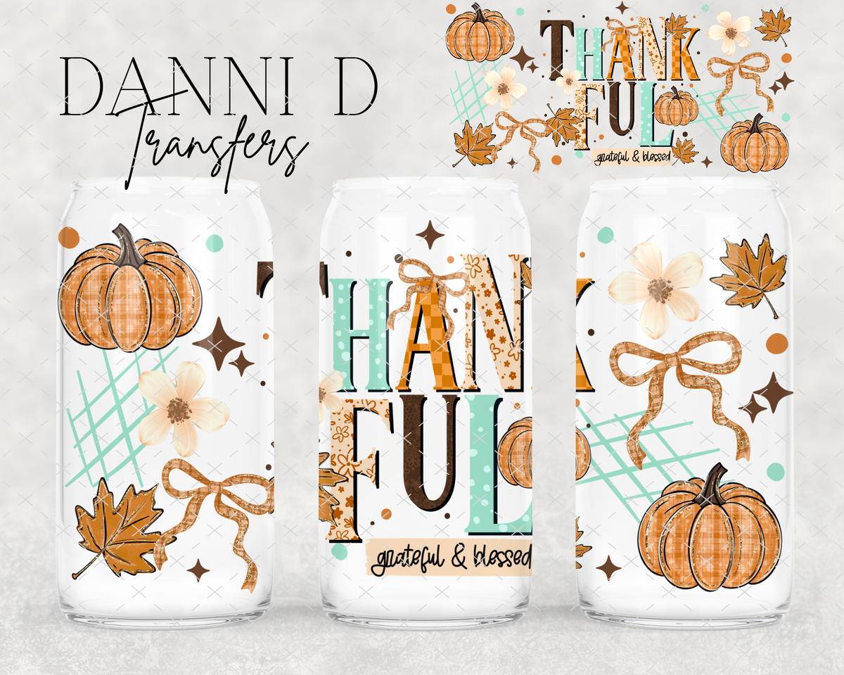 Thankful Grateful Blessed UV Cup Wrap
