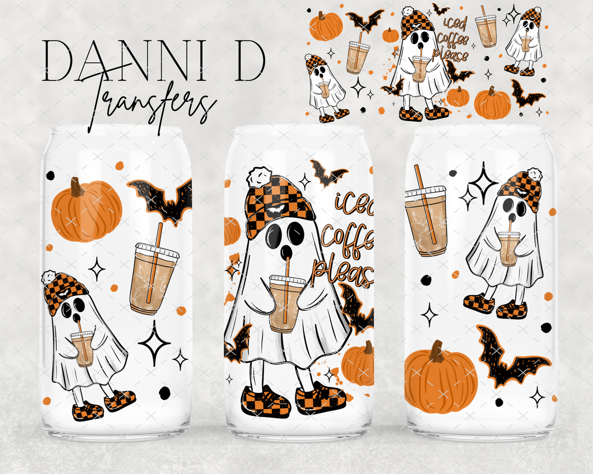 Iced Coffee Please Ghostie UV Cup Wrap