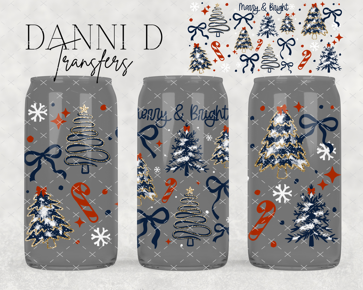 Navy Merry & Bright UV Cup Wrap