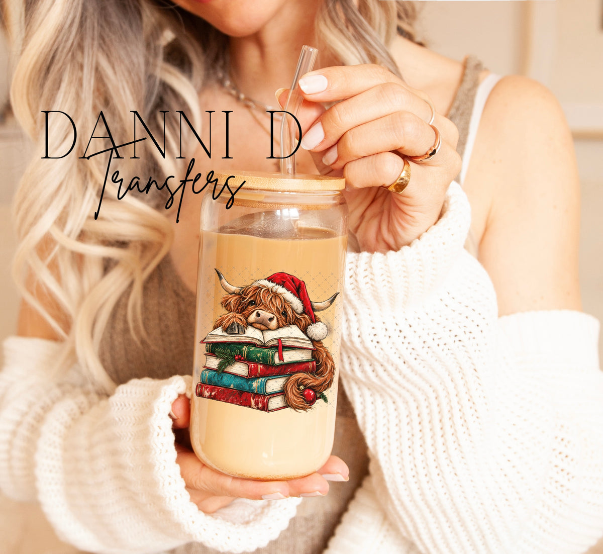 Book Christmas Highland UV Decal