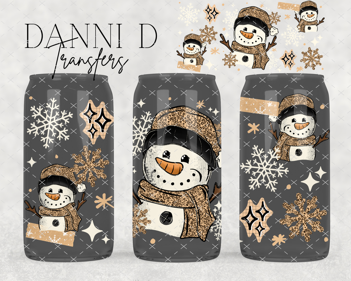 Cheetah Snowman UV Cup Wrap