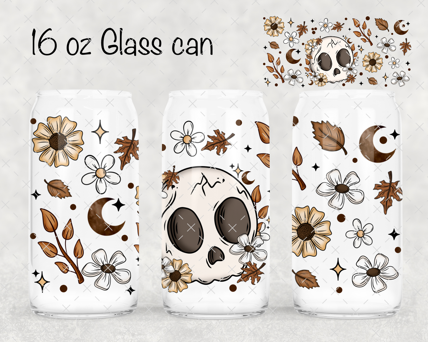 Fall Floral Skellie UV Cup Wrap