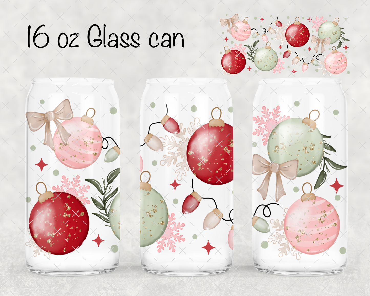 Winter Ornaments UV Cup Wrap