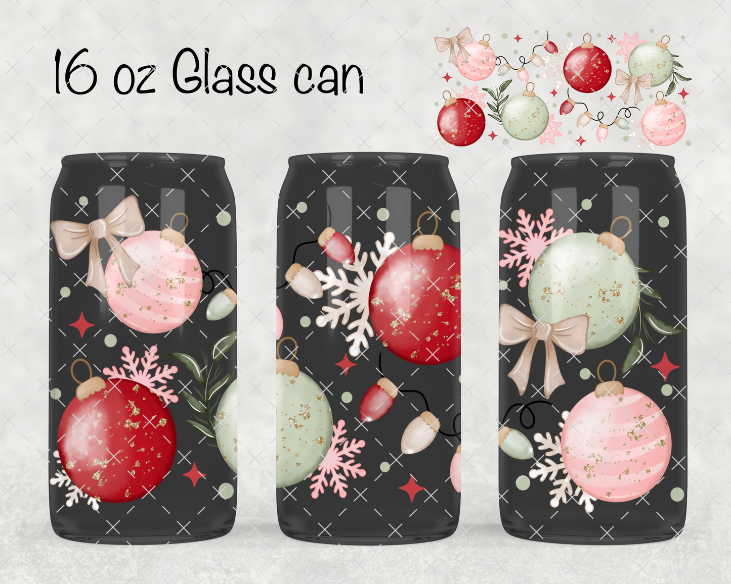 Winter Ornaments UV Cup Wrap