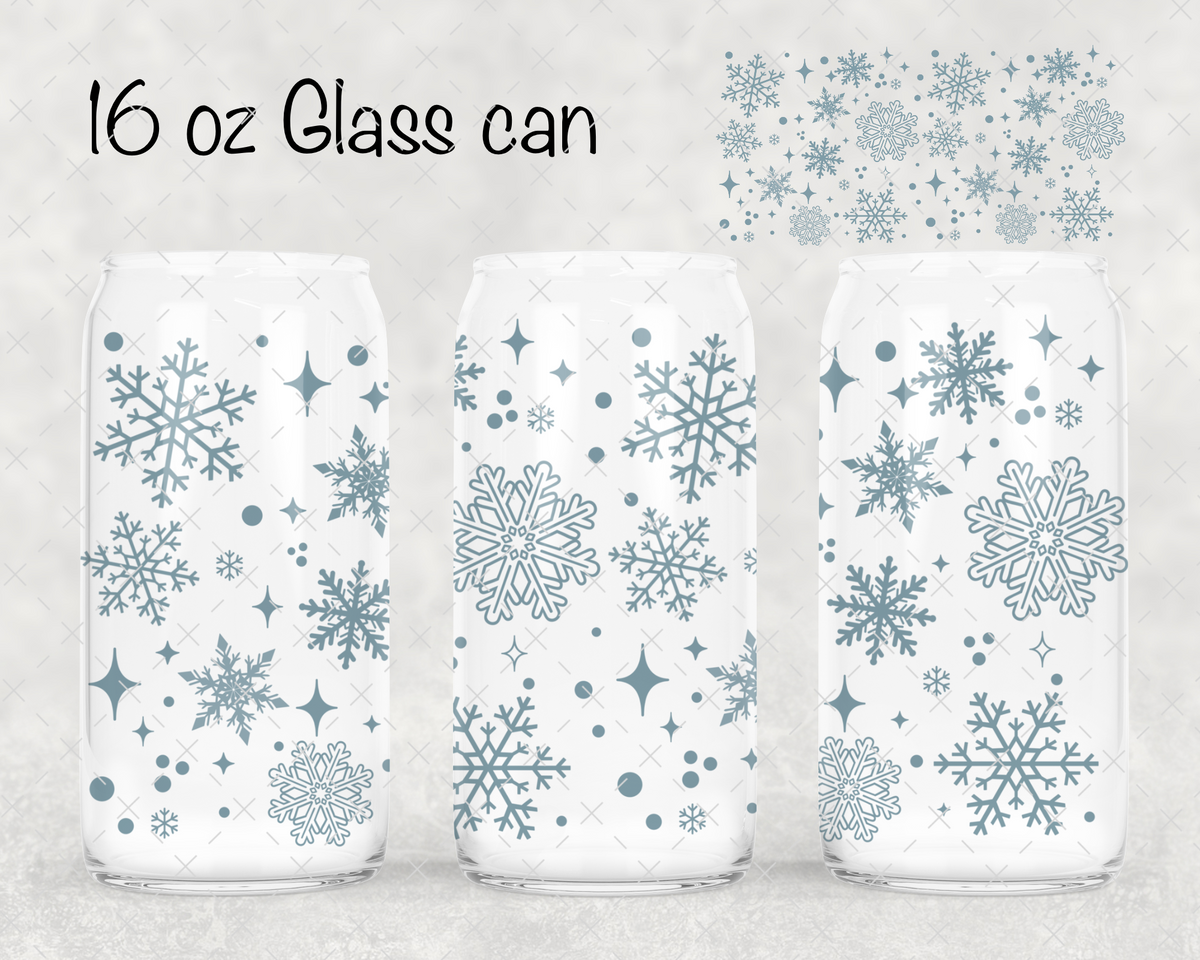 Blue Snowflakes UV Cup Wrap