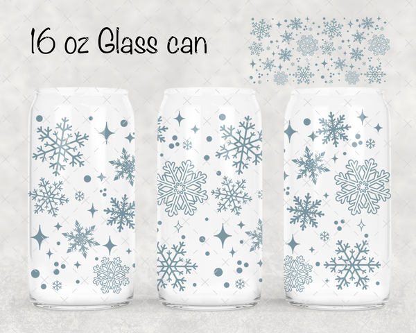 Blue Snowflakes UV Cup Wrap