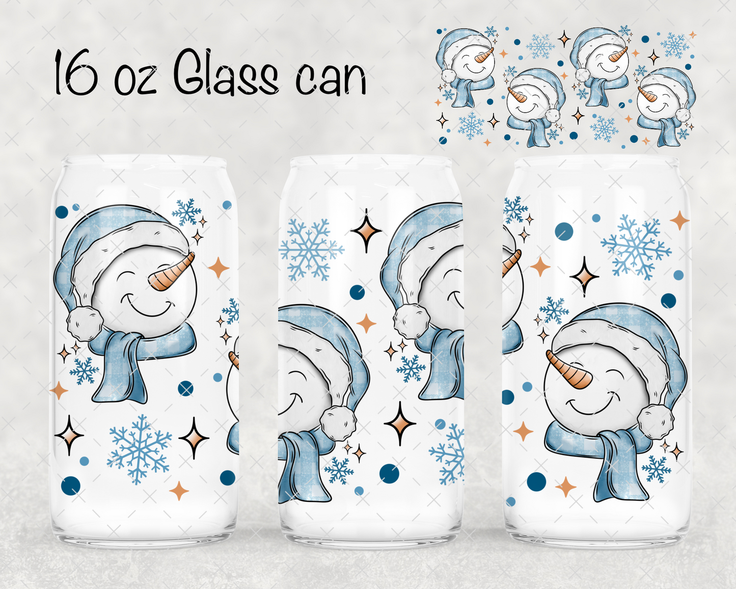 Blue Snowmen UV Cup Wrap