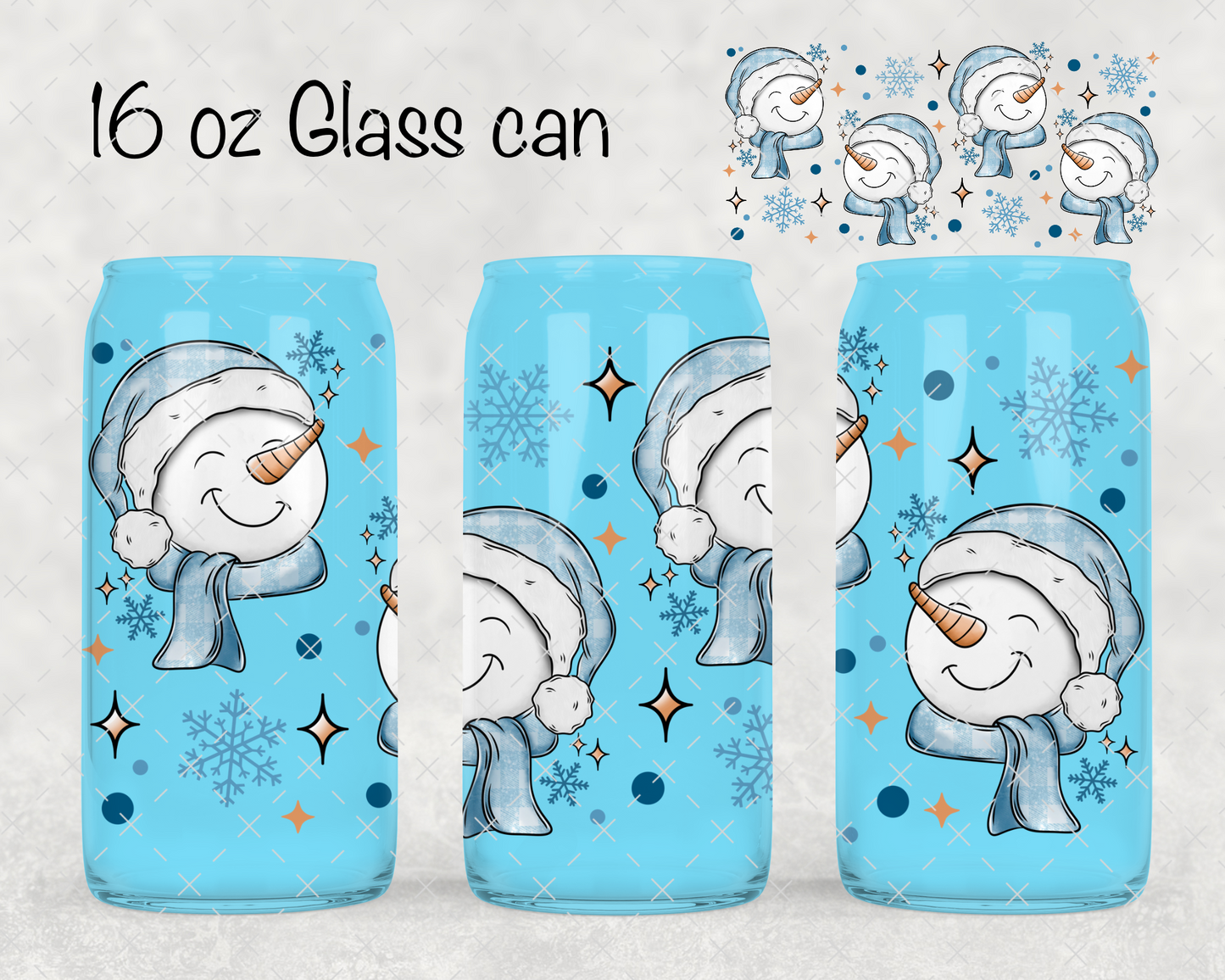 Blue Snowmen UV Cup Wrap