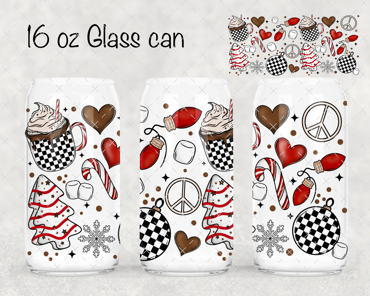 Christmas Things checkerprint  UV Cup Wrap