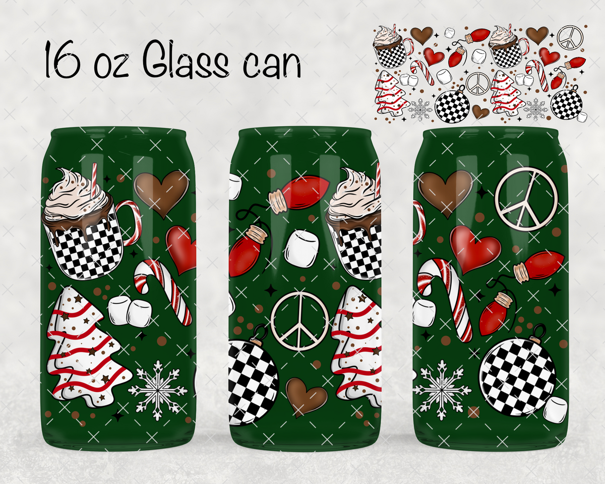 Christmas Things checkerprint  UV Cup Wrap