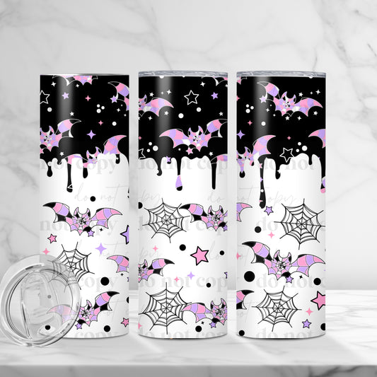 Pink Bats sublimation tumbler wrap