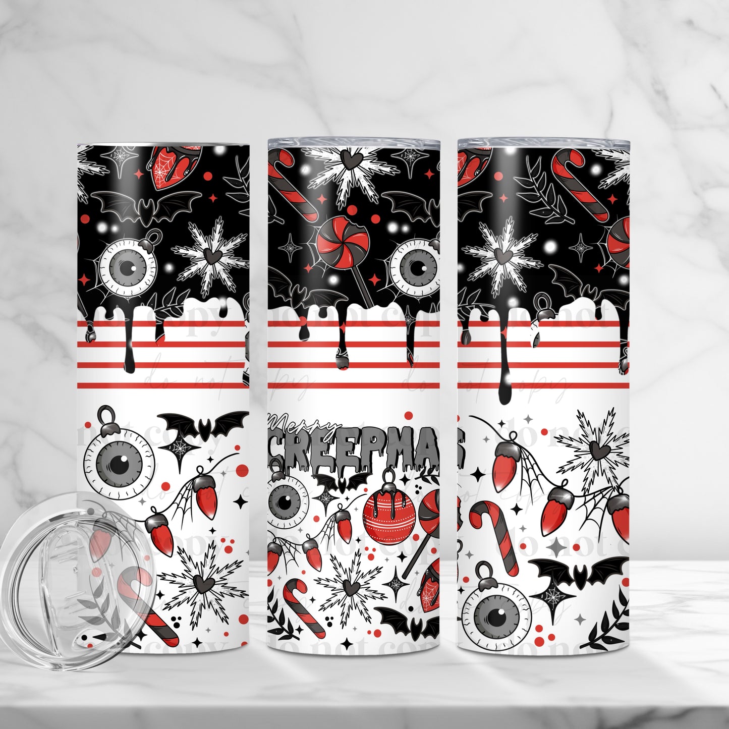 Creepmas sublimation tumbler wrap