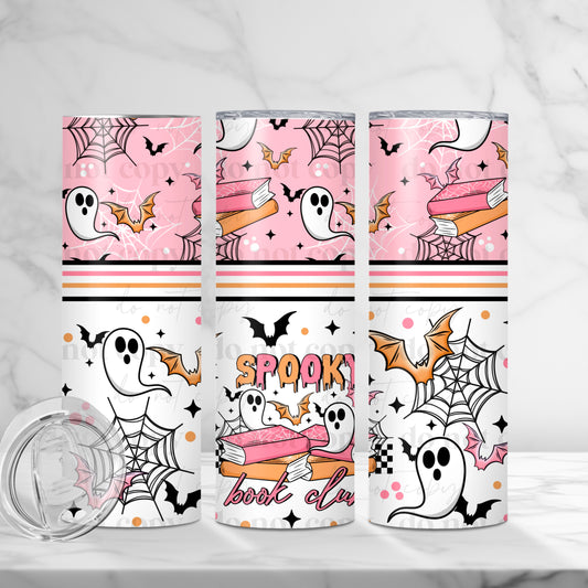 Spooky Book Club sublimation tumbler wrap