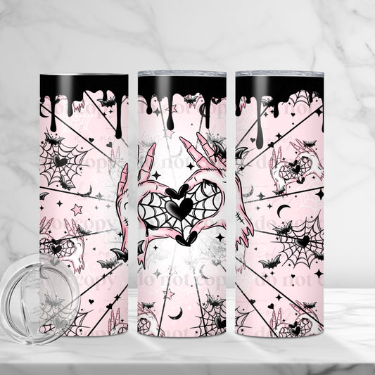 Witch Skellie Heart sublimation tumbler wrap