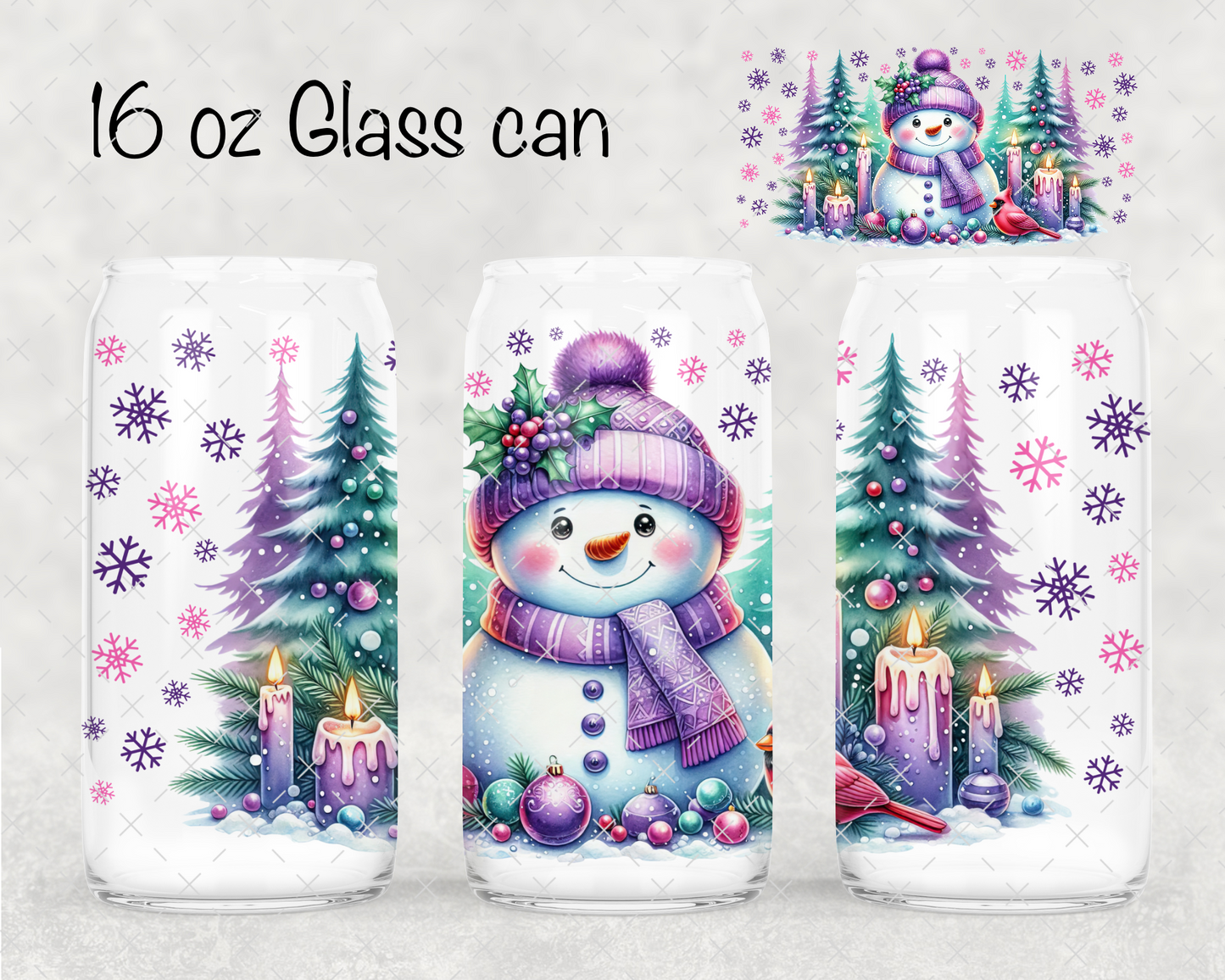 Purple Snowman UV Cup Wrap