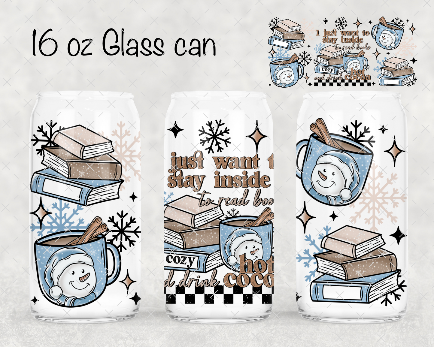 Books & Hot Cocoa UV Cup Wrap