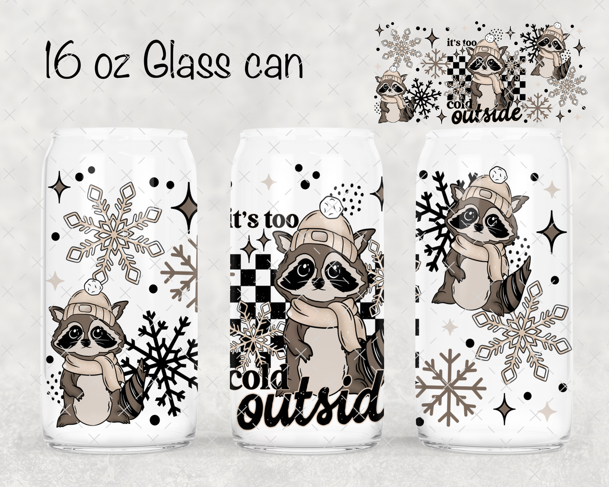 Too Cold Outside Raccoon UV Cup Wrap
