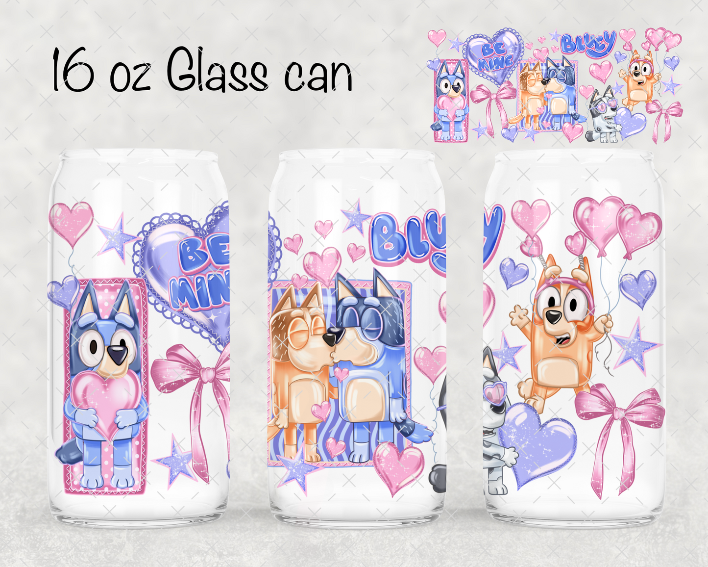 Be Mine Blue Dog UV Cup Wrap