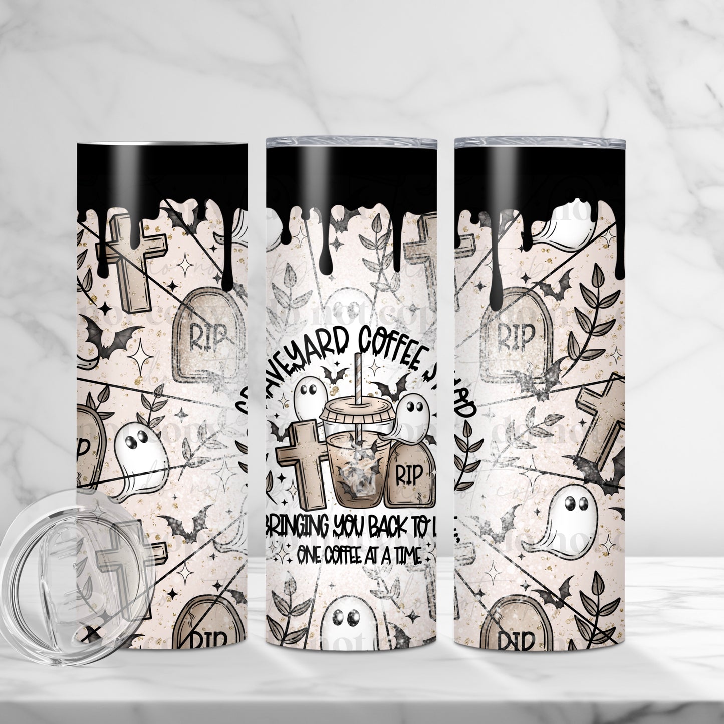 Graveyard Coffee sublimation tumbler wrap